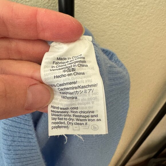 J. Crew Cornflower Blue Cashmere Crewneck Sweater - Picture 3 of 9